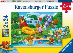 Puzzle Niedźwiedzia rodzina na biwaku 2×24 elementy RAVENSBURGER