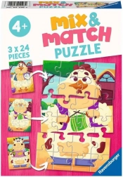 Ravensburger puzzle Mix & Match: moi przyjaciele z farmy 3×24 elementów