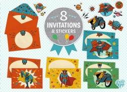 DJECO zestaw prezentowy zaproszeń Superbohaterowie