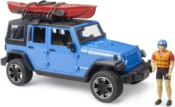 Bruder Jeep Wrangler Rubicon z kajakiem i figurką w skali 1:16