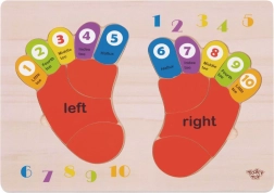 Drewniane edukacyjne puzzle TOOKY TOY - Nauka liczb i kolorów