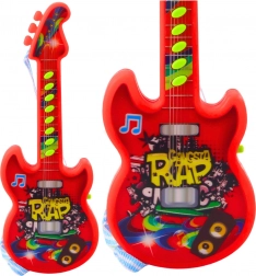 Dziecięca elektryczna gitara z melodiami i solmizacją czerwona