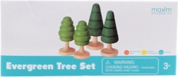 Zestaw drewnianych drzew do kolejki
