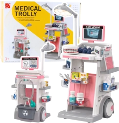 Dziecięcy wózek dentystyczny z akcesoriami, światłem i ekranem RTG, 26 elementów