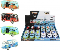 retro autobus na napęd sprężynowy ze światłem i dźwiękiem 12 cm