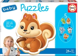 Educa baby puzzle zwierzątka 5w1 (3–5 elementów)
