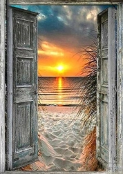 Diamentowe malowanie Widok na plażę 30x40 cm