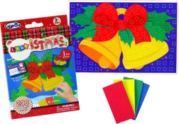 DIY kolorowa świąteczna mozaika dzwonek