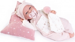Antonio Juan Clara – realistyczna mówiąca lalka niemowlę, miękkie materiałowe ciało, 34 cm