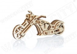Drewniane puzzle 3D motocykl CHOPPER – mini model, 22 elementów