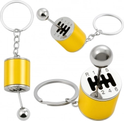 Metalowy brelok do kluczy w kształcie dźwigni zmiany biegów – złoty