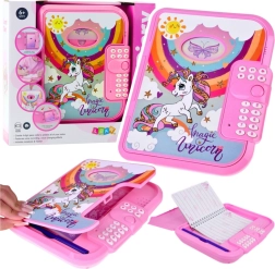 Elektroniczny pamiętnik z kodem jednorożec różowy