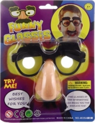 Karnawałowe okulary z nosem i wąsem