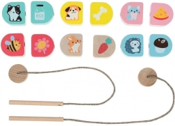 Cubika Co jemy – nawlekany drewniany zestaw