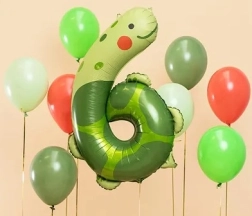 Balon foliowy cyfra 6 – żółw 57 × 86 cm