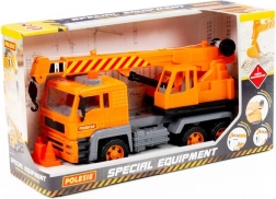 Zabawka dźwig z ruchomym hakiem i ręczną wciągarką