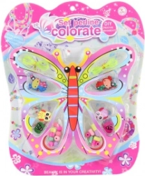 Drewniane koraliki dla dzieci – zestaw z motywem motylka