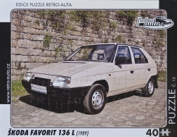 Retro puzzle Škoda Favorit 136 L 40 elementów