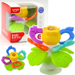 Dziecięca zabawka sensoryczna Kwiat z obrotową częścią i przyssawką