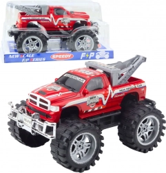 Ratunkowy samochód terenowy z holownikiem, napęd na tylne koła, czerwony 27 cm