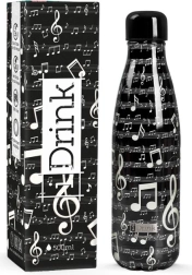 Termosowa butelka czarna Music 500 ml