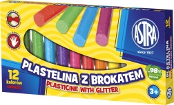 Astra plastelina z brokatem – 12 kolorów