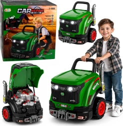 Traktor małego mechanika do skręcania ze światłami, dźwiękami i parą
