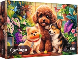 Trefl Flamingo by Trefl puzzle 600 elementów Psy w oranżerii