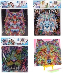 Diamentowe malowanie Zwierzęta na kartonie 20x20 cm