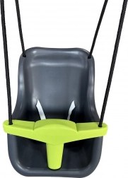Plastowa huśtawka dla dzieci z pasem bezpieczeństwa, antracyt