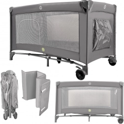 Podróżne łóżeczko dziecięce 60 × 120 cm ze składaną ramą i materacem