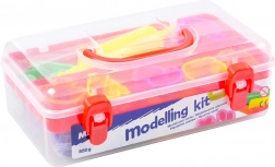 Zestaw do modelowania z plasteliną 7 kolorów, foremki i wałek (550 g)