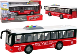 Autobus na baterie z napędem ciernym, ze światłami i dźwiękami 1:16 – Czerwony