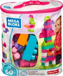 Mega Bloks duża torba z 60 dużymi klockami, różowa