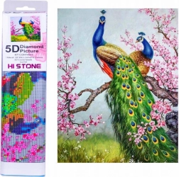 Malowanie diamentowe – pawie 30 × 40 cm