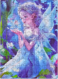Puzzle dla dzieci z niebieską księżniczką, 100 elementów
