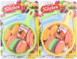 Plastowa patelnia z jedzeniem i akcesoriami dla dzieci 19 cm