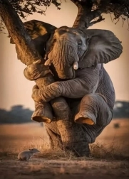 Diamentowa mozaika przestraszony słoń 30 × 40 cm