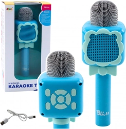 Bezprzewodowy mikrofon Bluetooth do karaoke, nagrywanie, zmiana głosu, niebieski