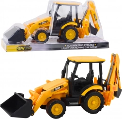 Koparka budowlana z dwiema łyżkami – żółta