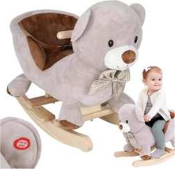 Pluszowy miś na biegunach z siedziskiem i dźwiękami