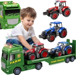 Woopie laweta z traktorami – światła i dźwięki, farma 1:12