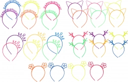 Opaska do włosów z ozdobą, mix kolorów