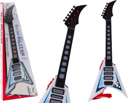 Dziecięca gitara elektryczna ze światłami i melodiami – biała