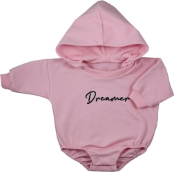 Niemowlęce dresowe body z kapturem Koala Dreamer różowe