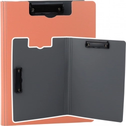 Różowa deska z etui i dwoma klipsami A4