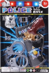 Zestaw policyjny z pistoletem i kajdankami 23 cm