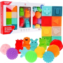 Mega zestaw 20 zwierzęcych piłeczek dla dzieci 6m+ Zabawka sensoryczna Rehabilitacja dłoni