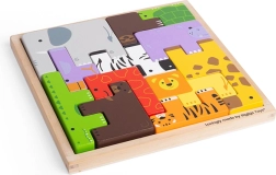 BIGJIGS TOYS drewniane puzzle safari ze zwierzątkami