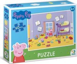 Puzzle Peppa Pig – zabawa w pokoiku, 60 elementów